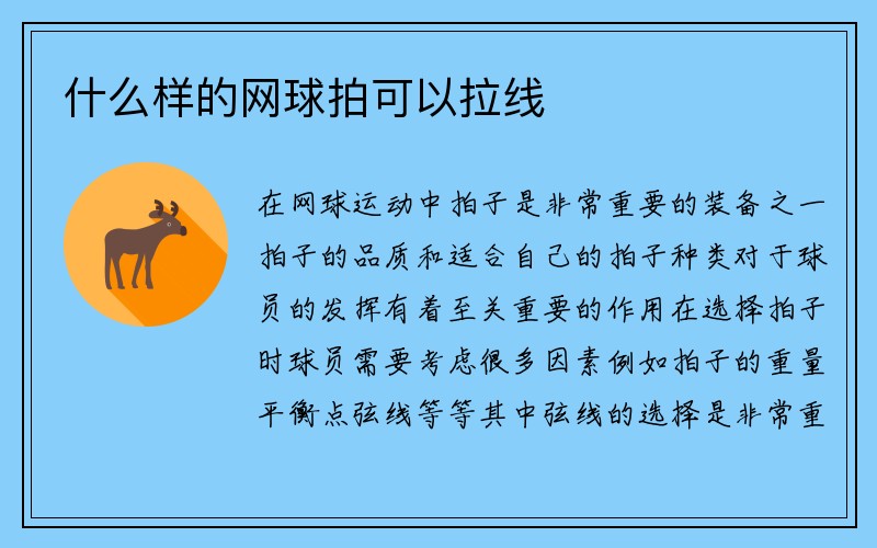 什么样的网球拍可以拉线