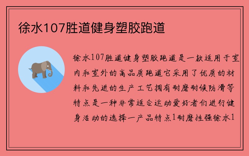 徐水107胜道健身塑胶跑道