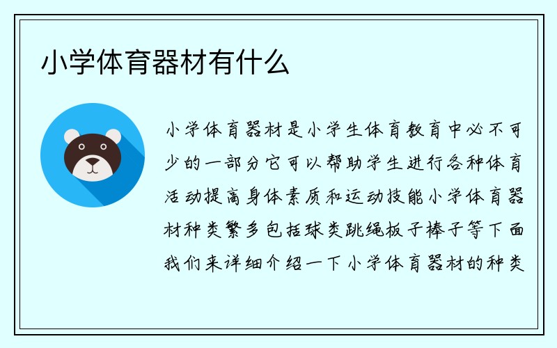 小学体育器材有什么