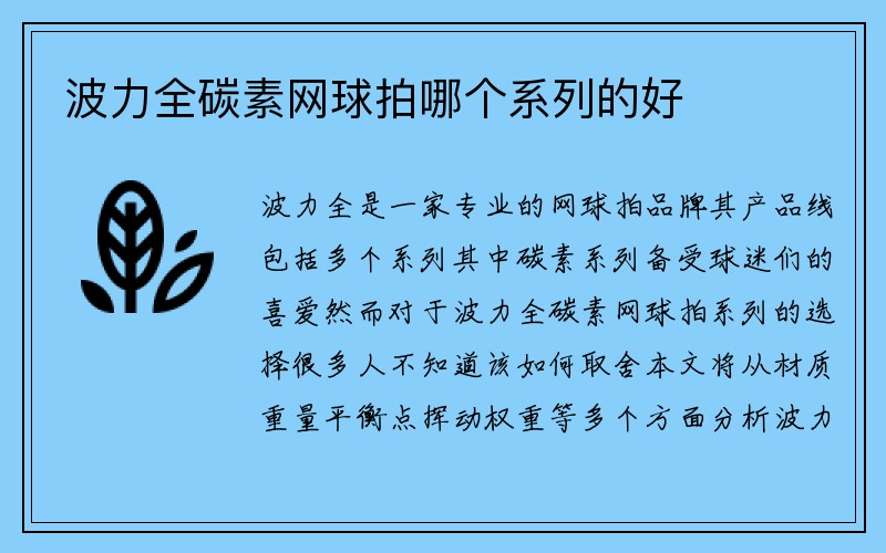 波力全碳素网球拍哪个系列的好