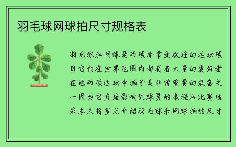 羽毛球网球拍尺寸规格表