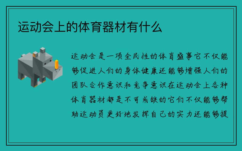 运动会上的体育器材有什么